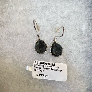 Ippolita sterling silver rock candy teeny teardrop earrings in Hematite NWT